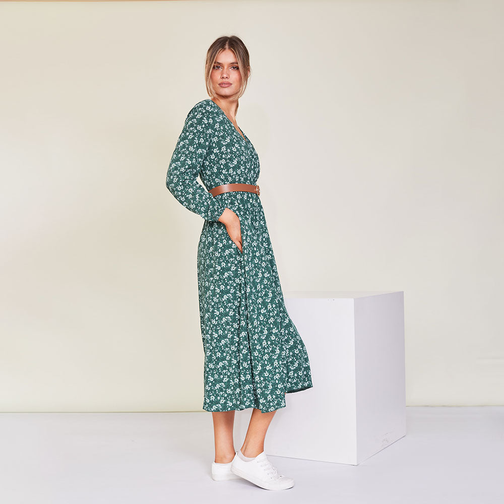 Alanna Dress (Green) - The Casual Company
