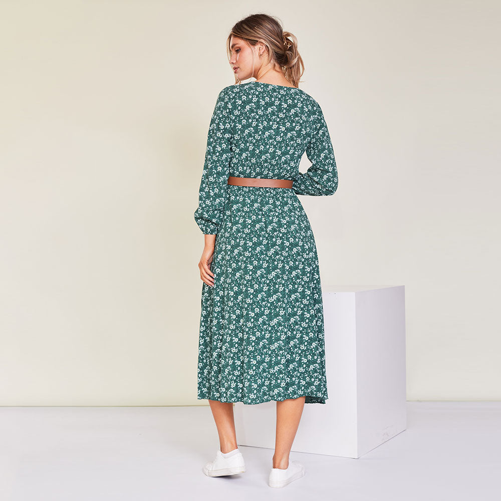 Alanna Dress (Green) - The Casual Company