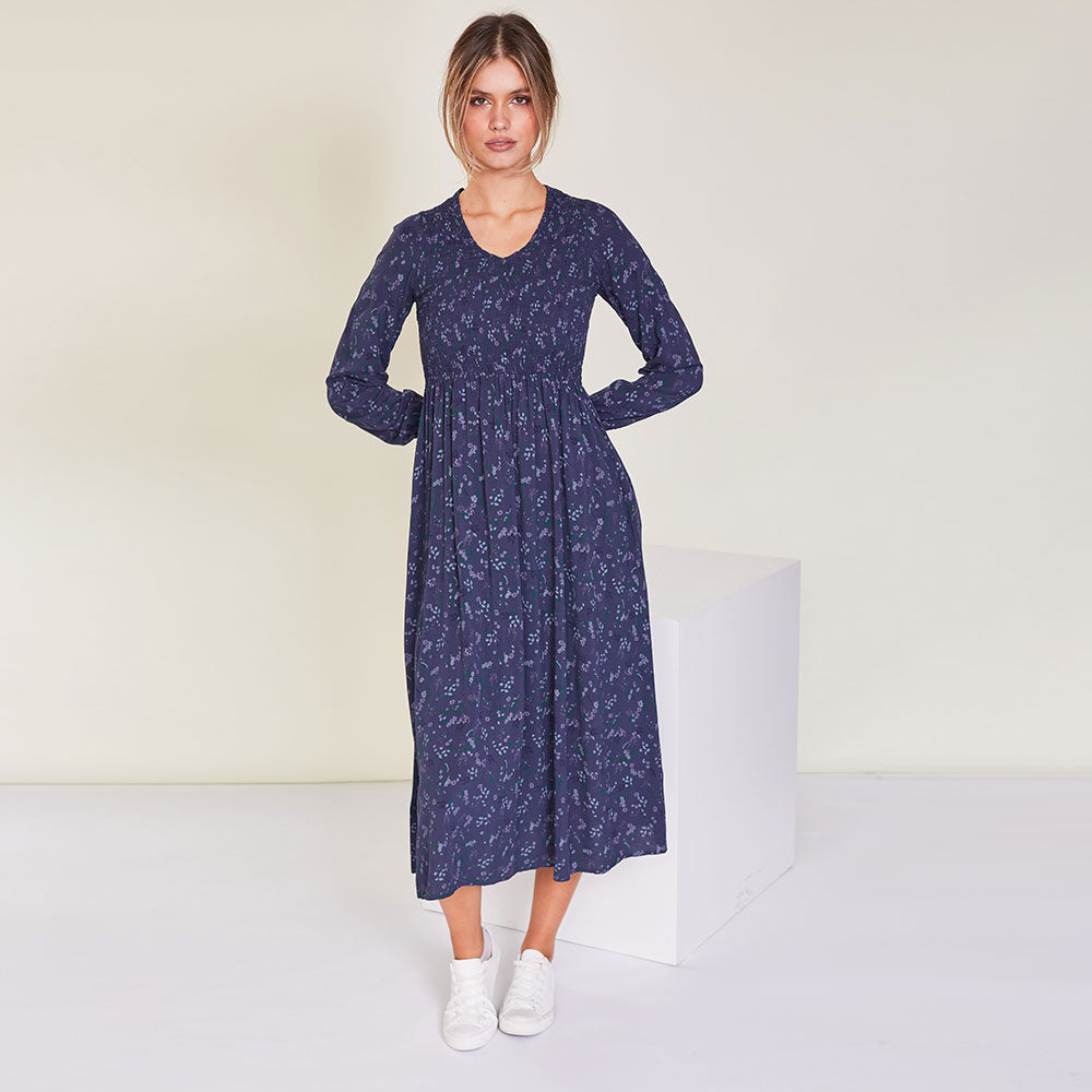 Amelia Dress (Navy Floral) - The Casual Company