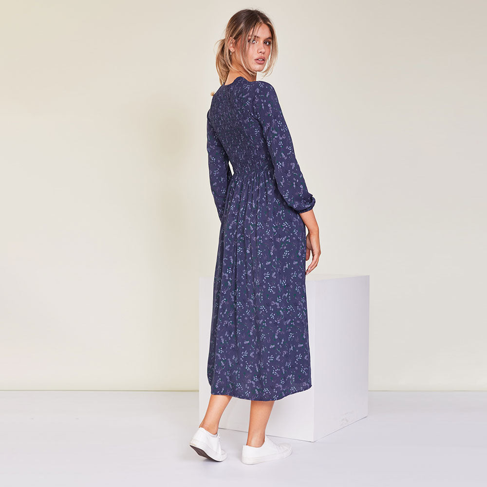 Amelia Dress (Navy Floral) - The Casual Company