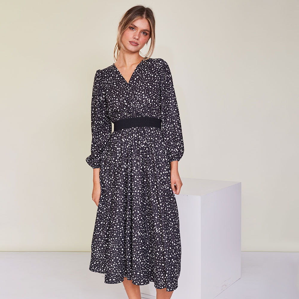 Tara Dress (Black Dot)