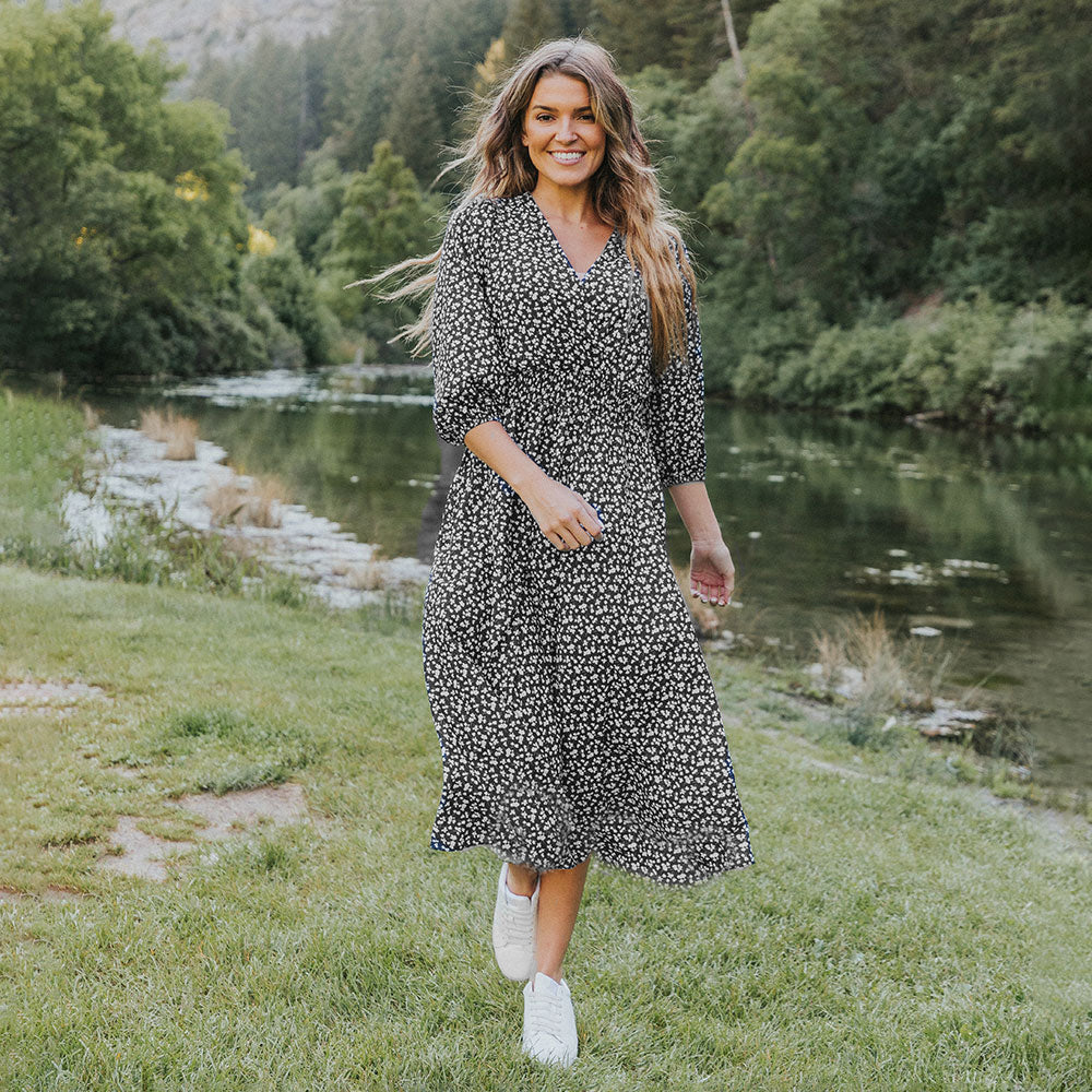 Daisy Dress (Black Floral)