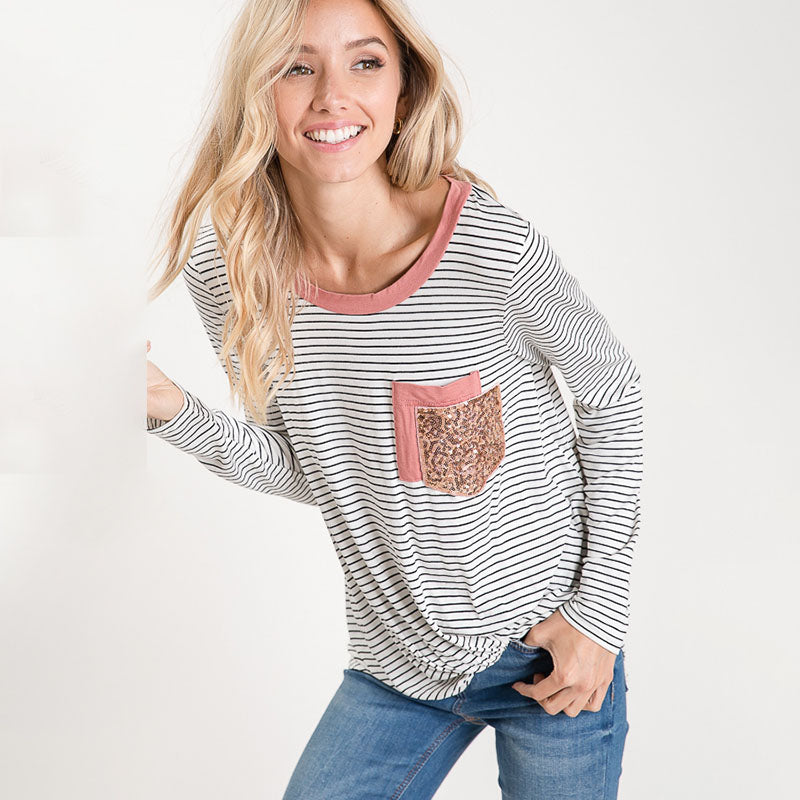 Leo Stripe Knot Glitter Pocket Blush