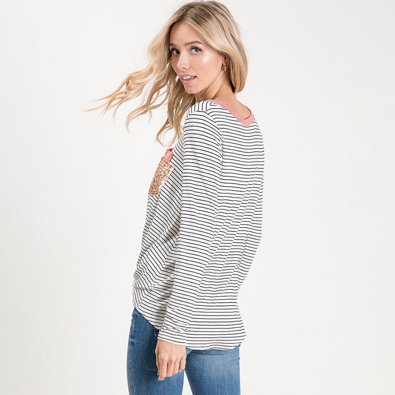 Leo Stripe Knot Glitter Pocket Blush