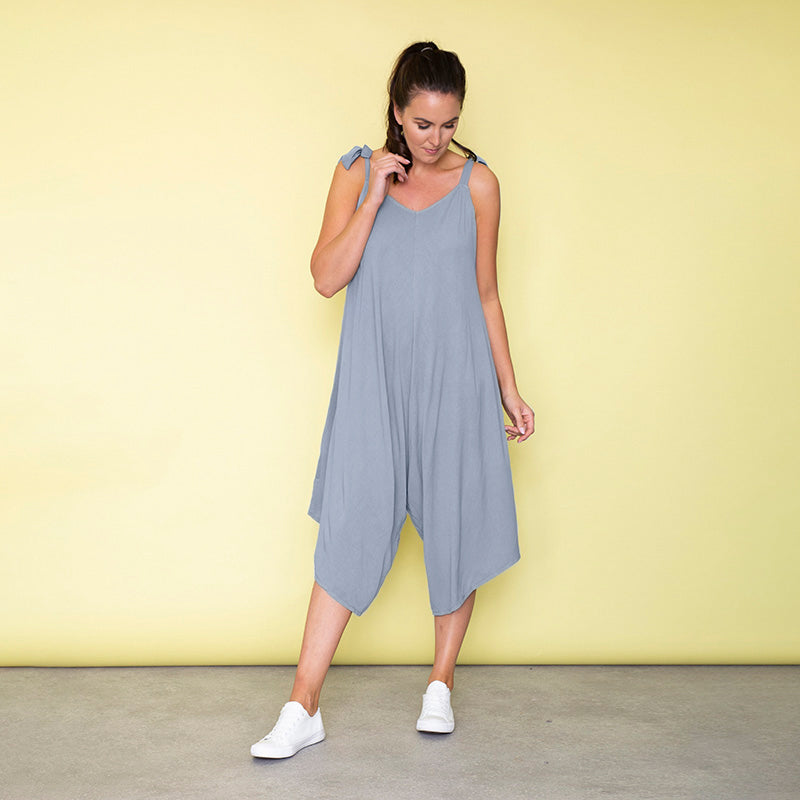 Frankie Relaxed Fit Jumpsuit (Baby Blue)