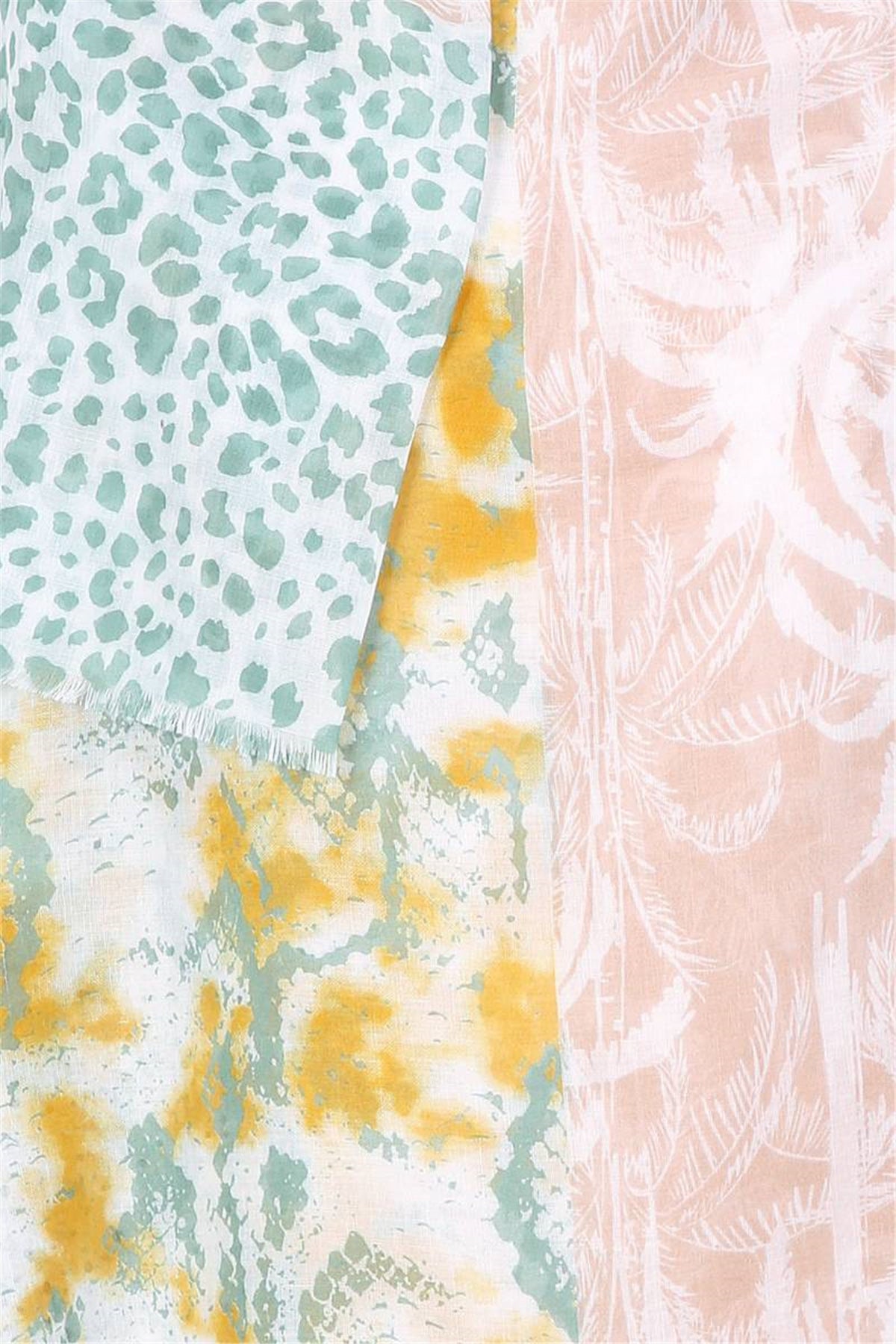 Multi Print Scarf Animal Pink