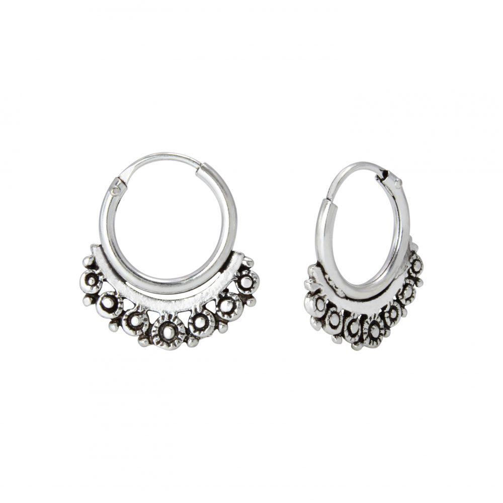 Bohemian Hoop Earings Silver