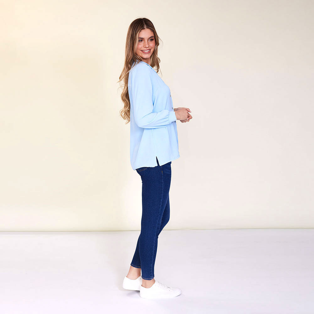 Nikki Shirt (Baby Blue) - The Casual Company