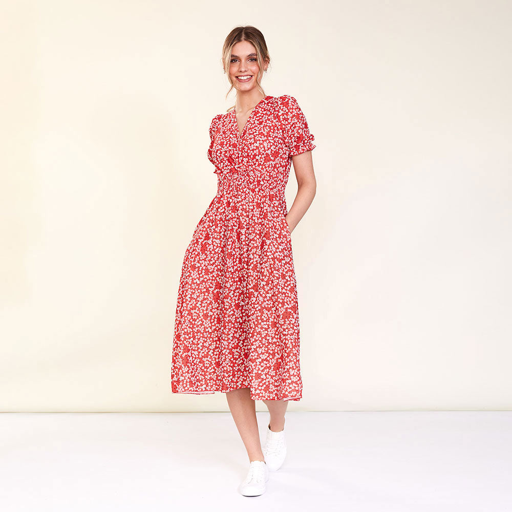 Belle Dress (Red Daisy)