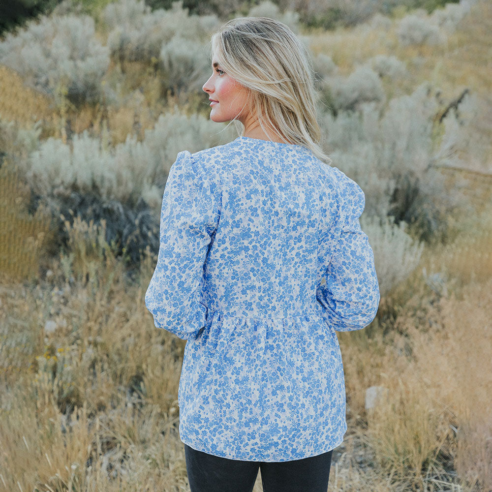 Sadie Top (Blue Floral)