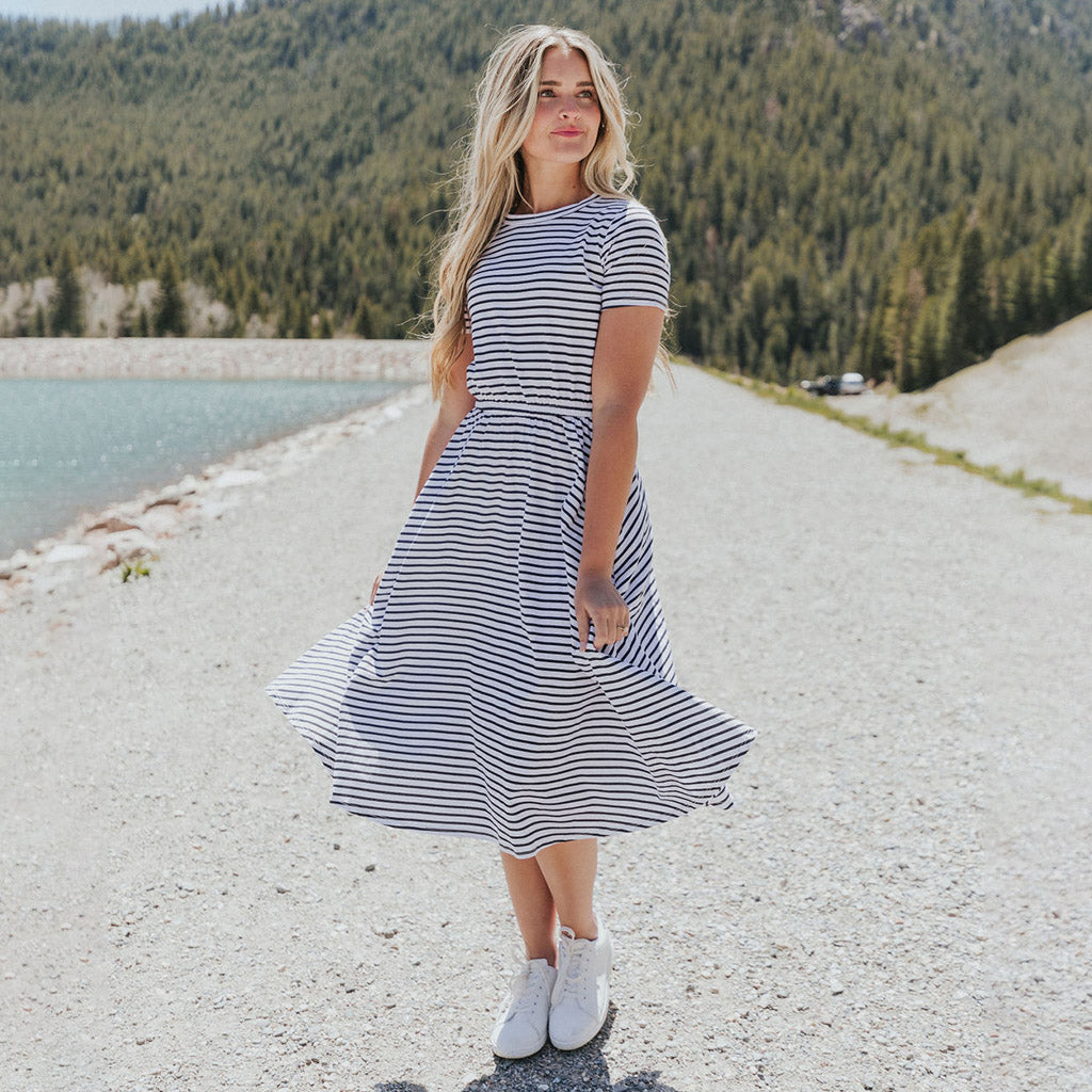Piper Dress (Black Stripe)