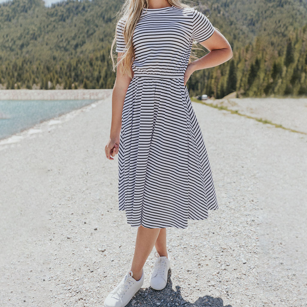 Piper Dress (Black Stripe)