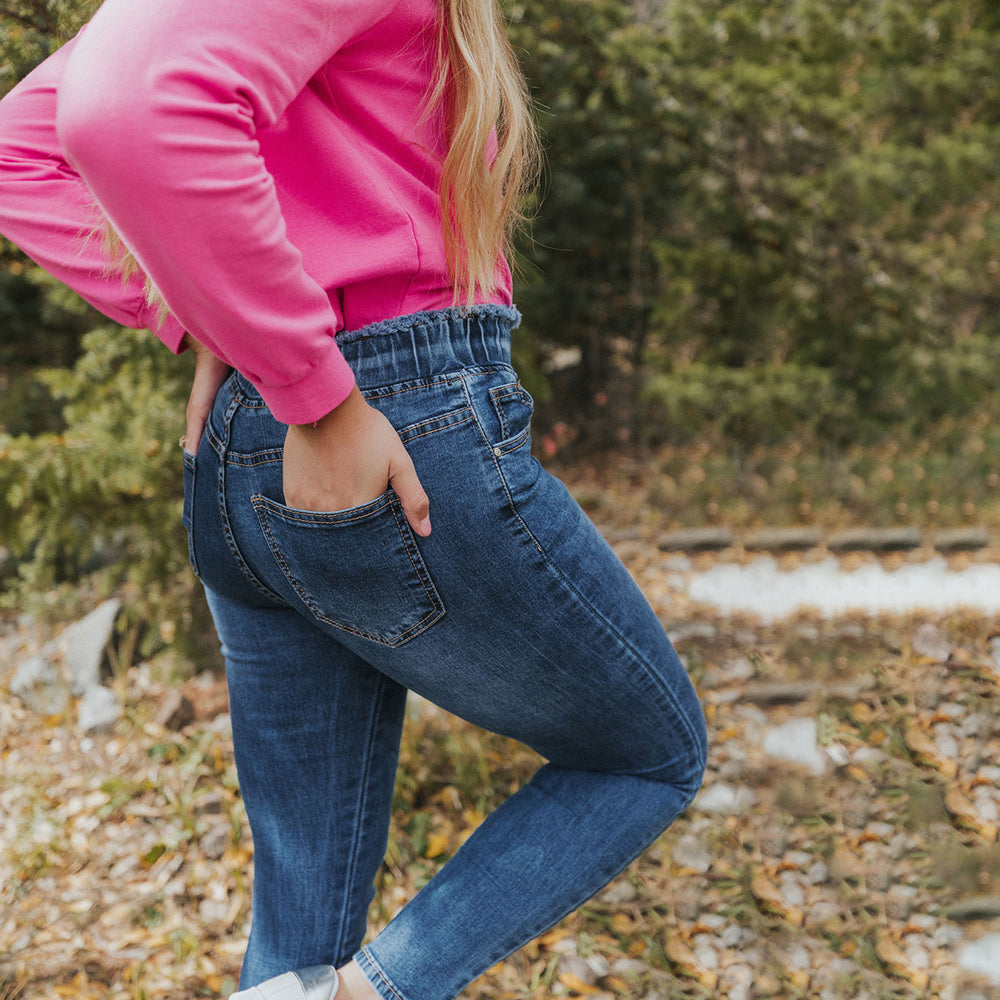Dana Drawstring Classic Jeggings (Blue)