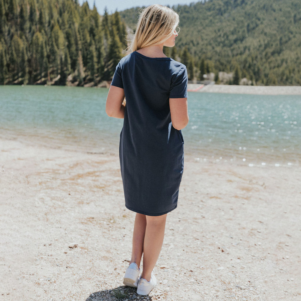 Kinsley T-Shirt Dress (Navy)