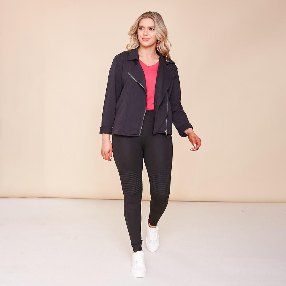 Alex Biker Cardigan (Black) - The Casual Company