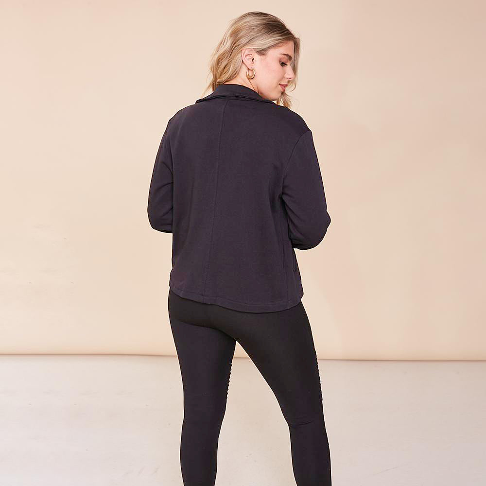 Alex Biker Cardigan (Black) - The Casual Company