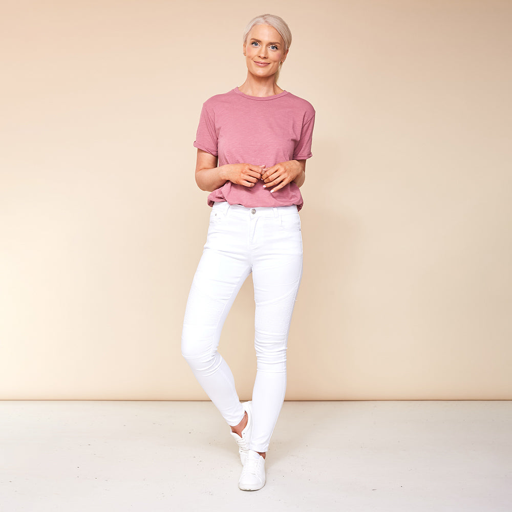 Cameron Biker Trousers (White)