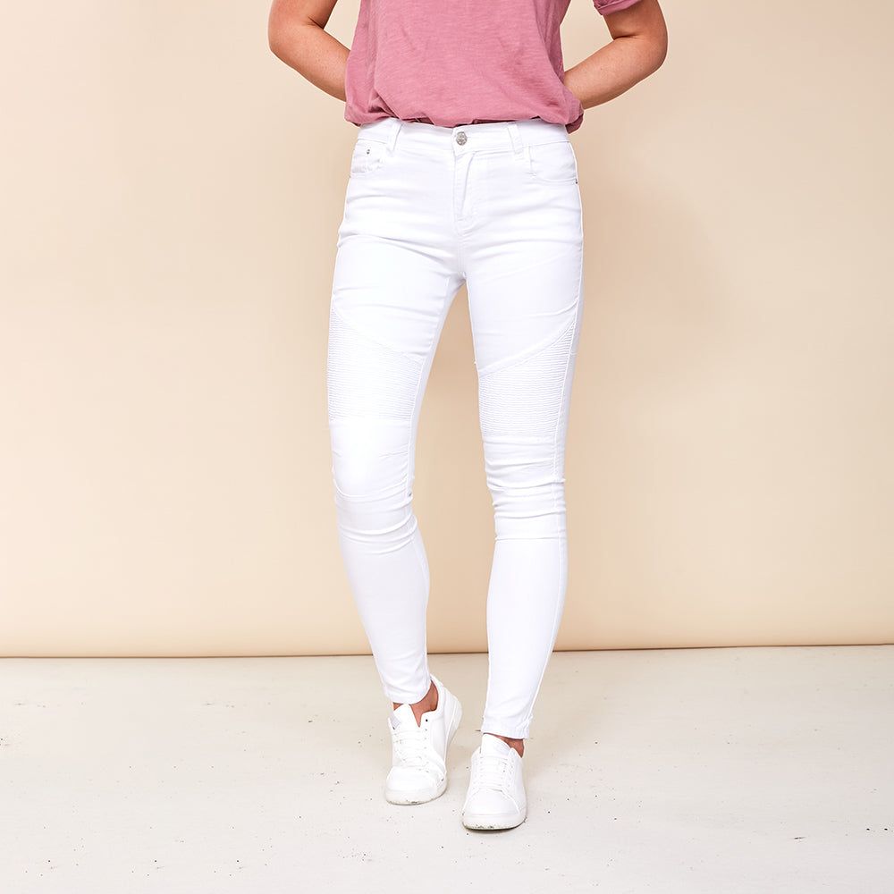 Cameron Biker Trousers (White)