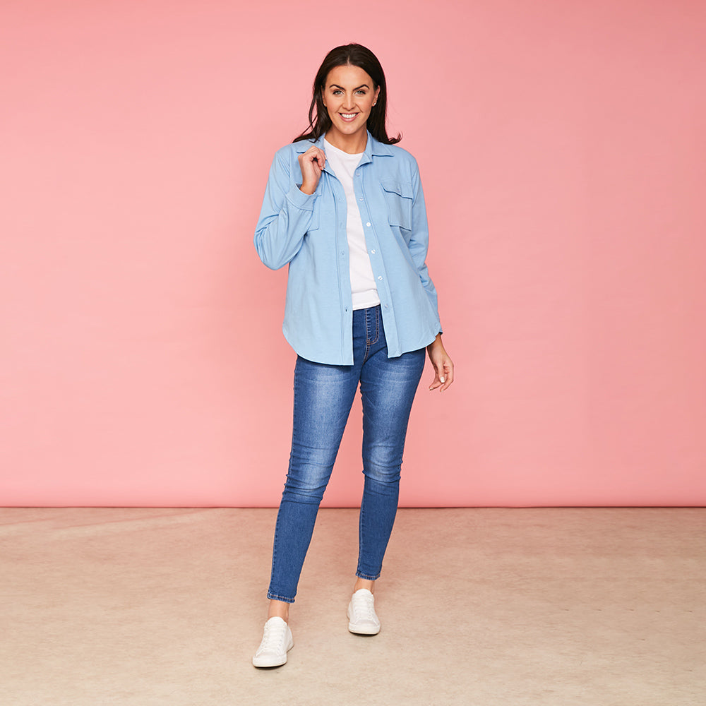 Jodie Jersey Shirt (Sky Blue)