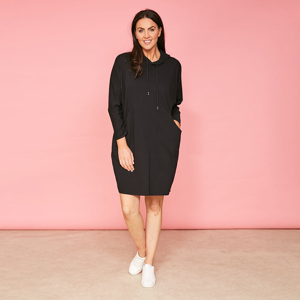 Landon Hoody Dress (Black)