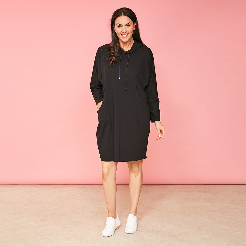 Landon Hoody Dress (Black)
