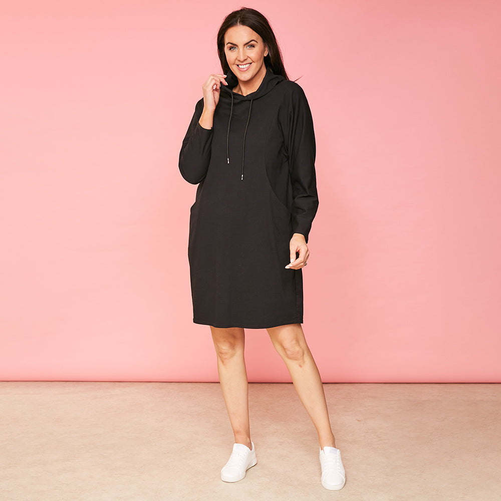 Landon Hoody Dress (Black)