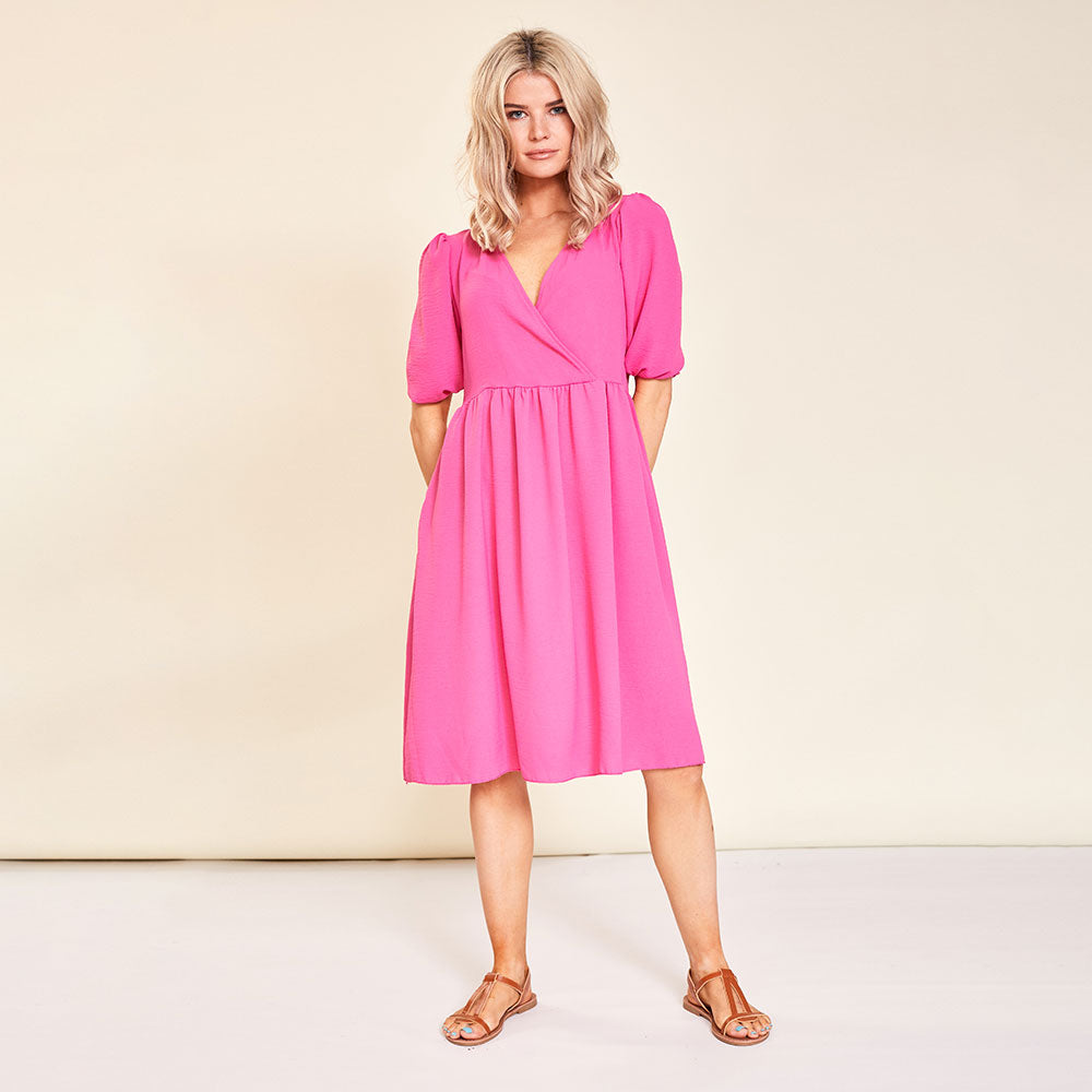 Amber Dress (Pink) - The Casual Company