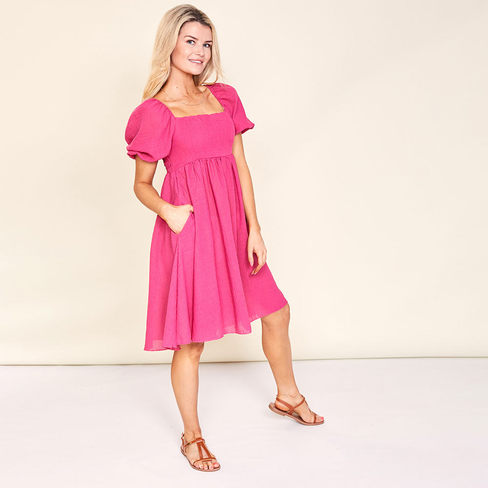 Milly Dress (Fuschia Pink)