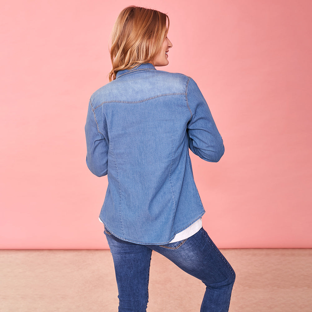 Siona Denim Shirt (Blue)
