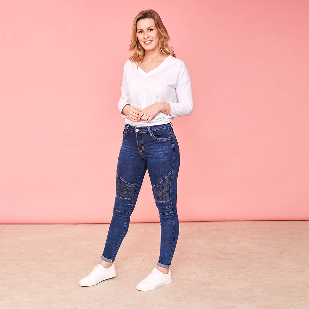 Kim Biker Jeans (Dark Blue)