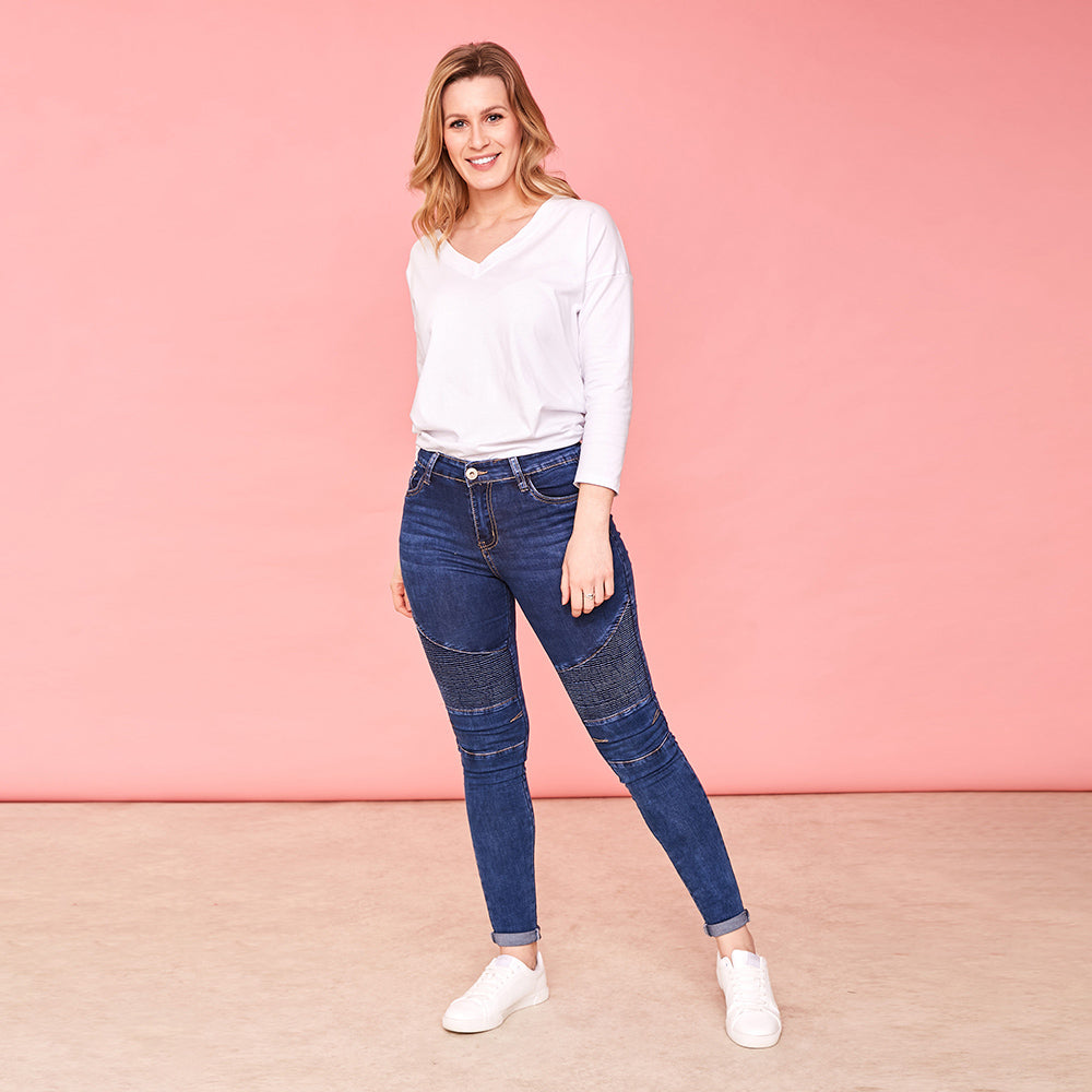 Kim Biker Jeans (Dark Blue)