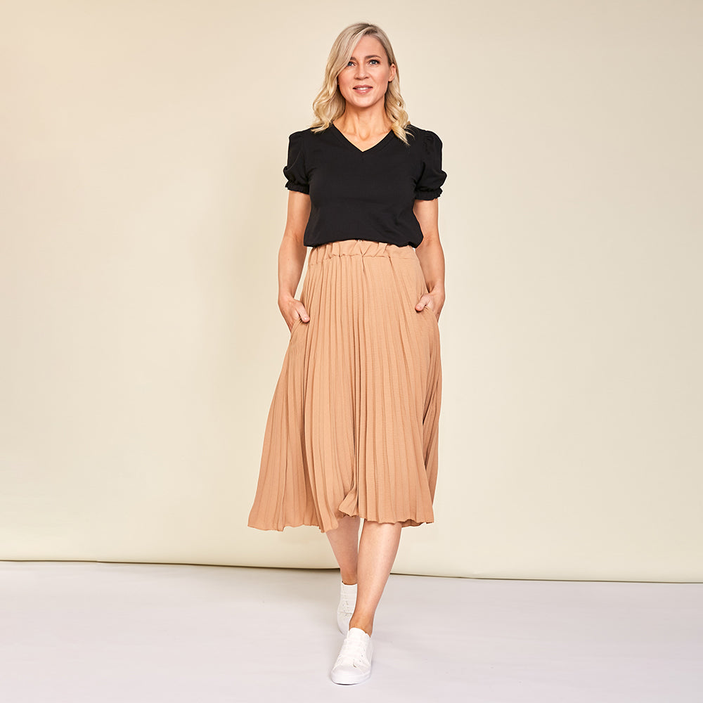 Ally Skirt (Tan) - The Casual Company