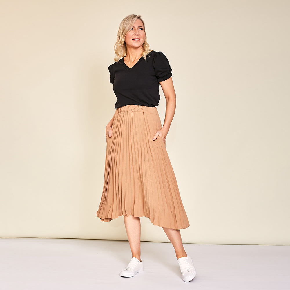 Ally Skirt (Tan) - The Casual Company