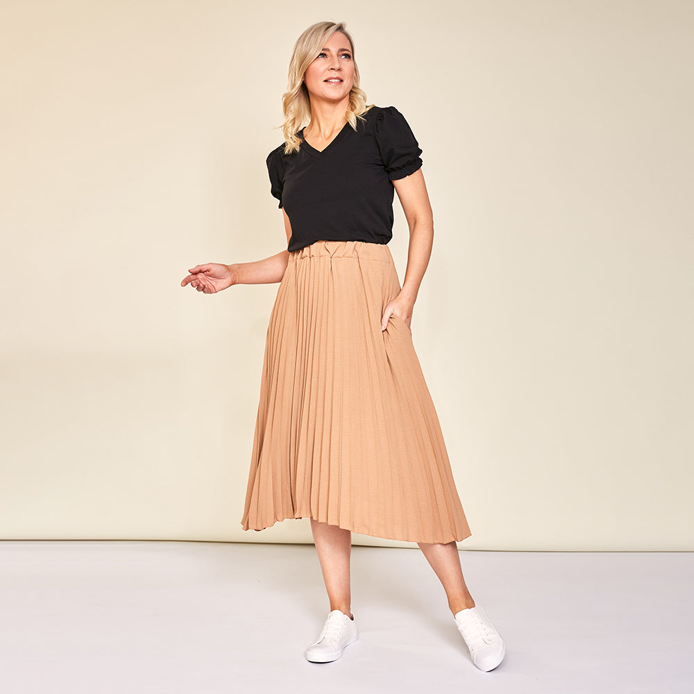Ally Skirt (Tan) - The Casual Company