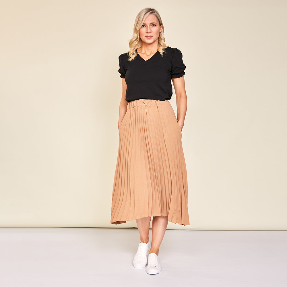Ally Skirt (Tan) - The Casual Company