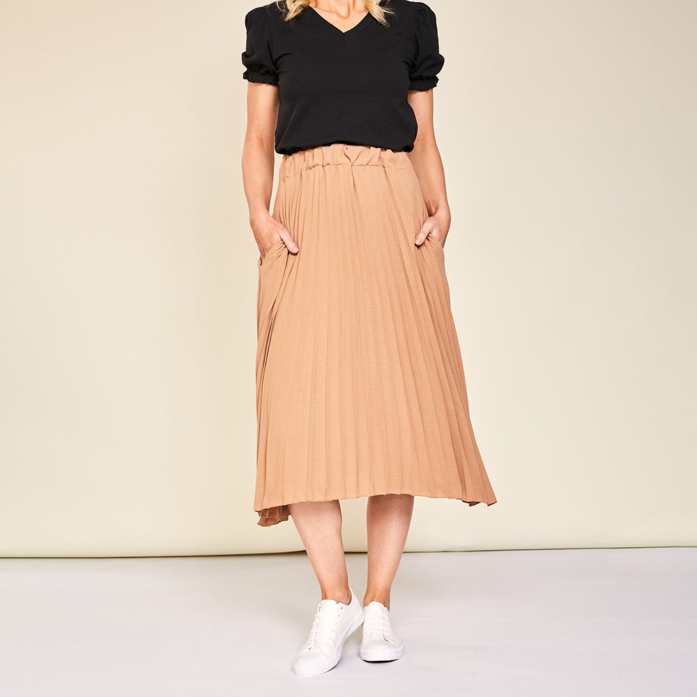 Ally Skirt (Tan) - The Casual Company