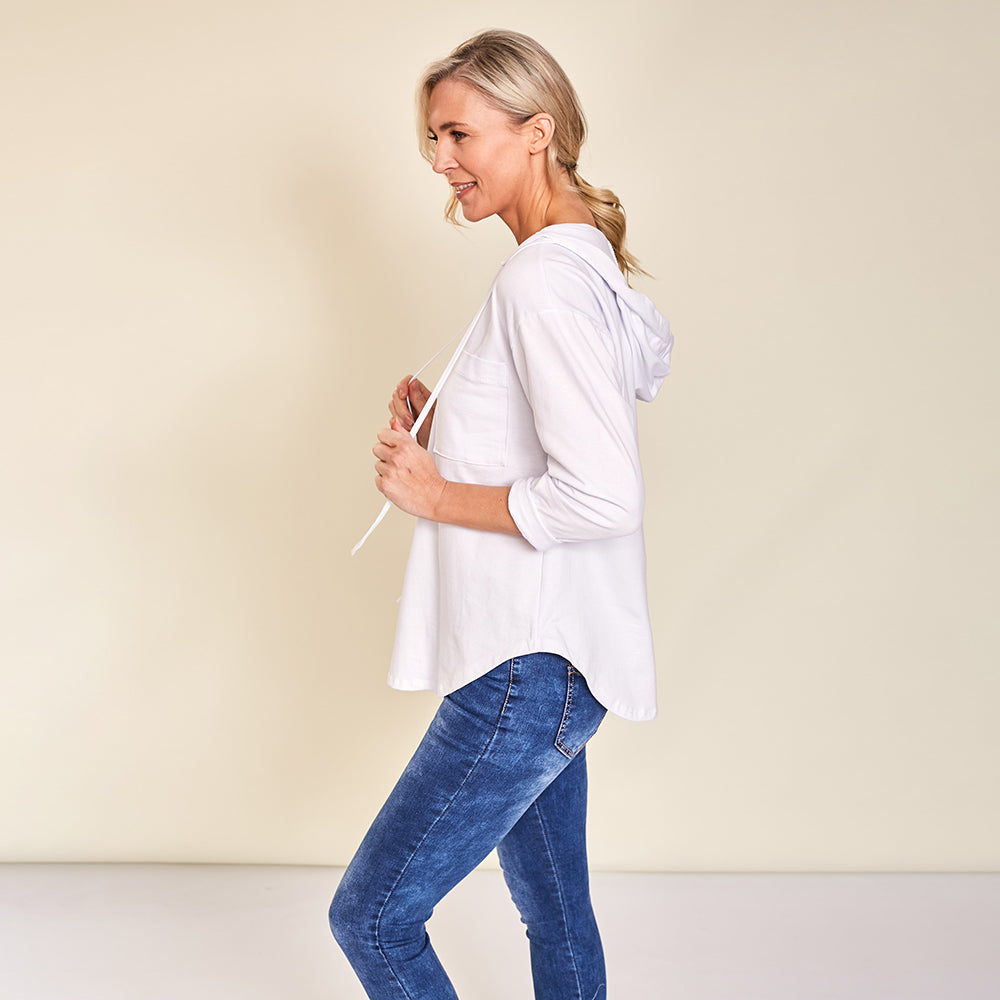 Billie Hoody (White) - The Casual Company