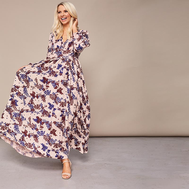 Maisy Maxi Dress Cream Floral
