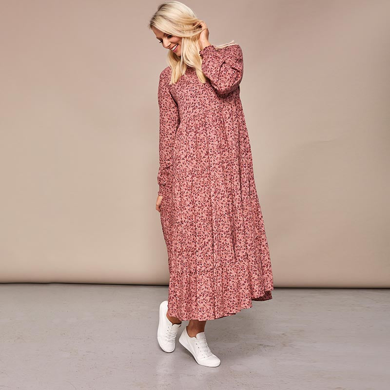 Toni Pink Floral Maxi Dress