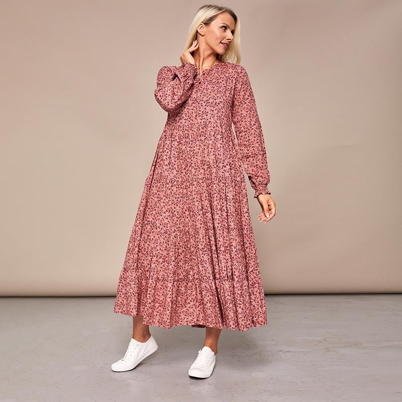 Toni Pink Floral Maxi Dress