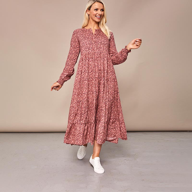 Toni Pink Floral Maxi Dress