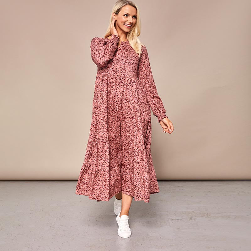 Toni Pink Floral Maxi Dress