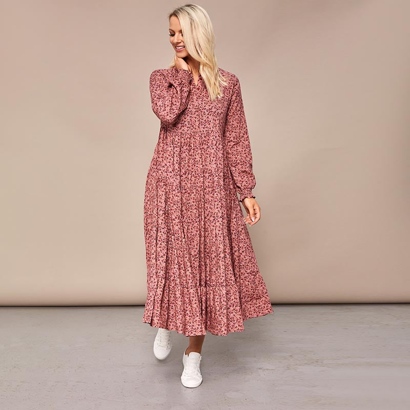 Toni Pink Floral Maxi Dress