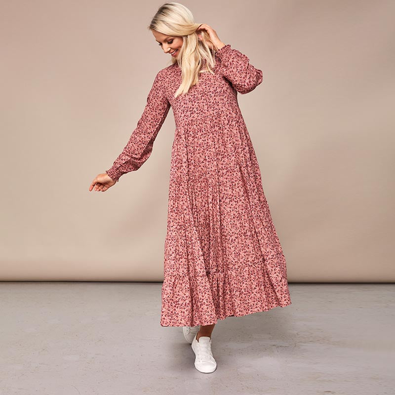Toni Pink Floral Maxi Dress