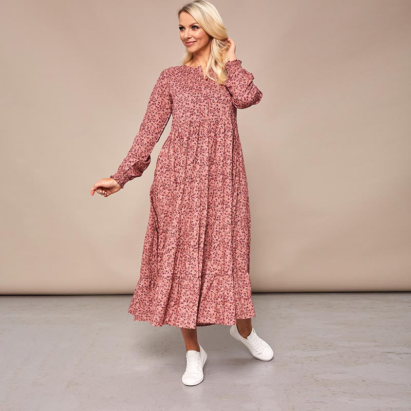 Toni Pink Floral Maxi Dress