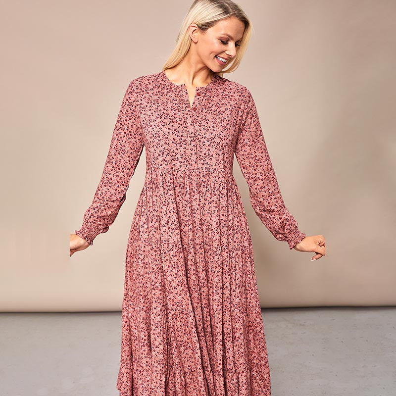 Toni Pink Floral Maxi Dress