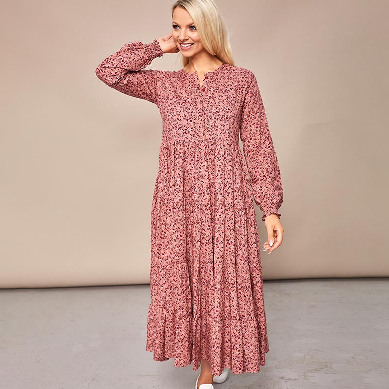 Toni Pink Floral Maxi Dress