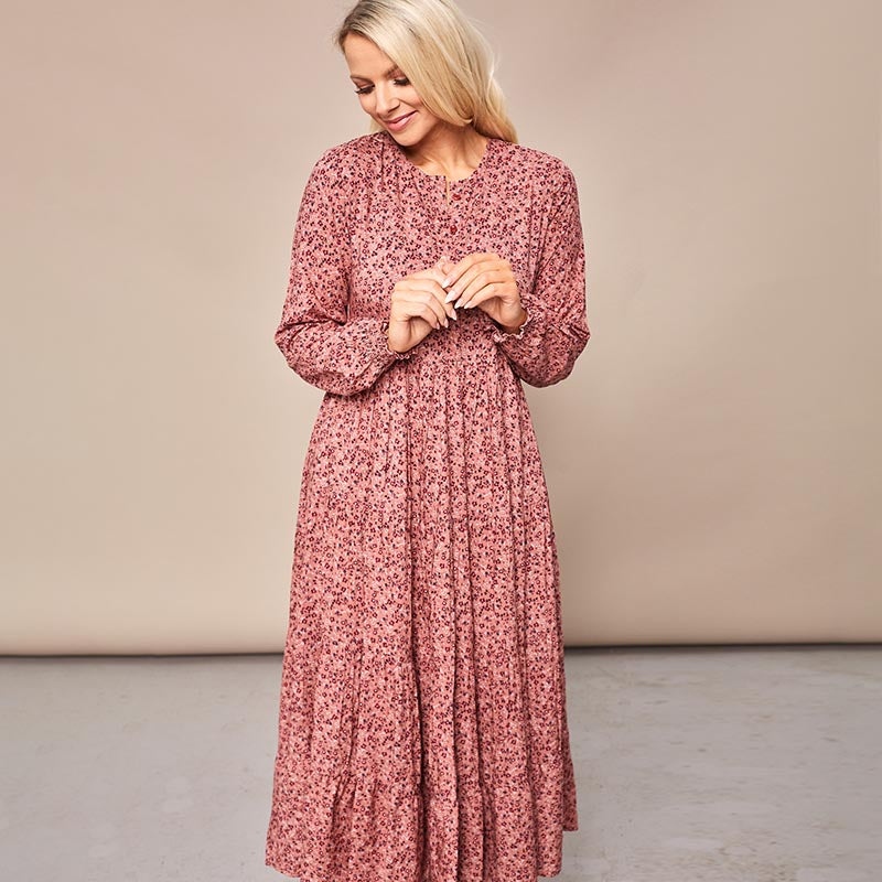 Toni Pink Floral Maxi Dress