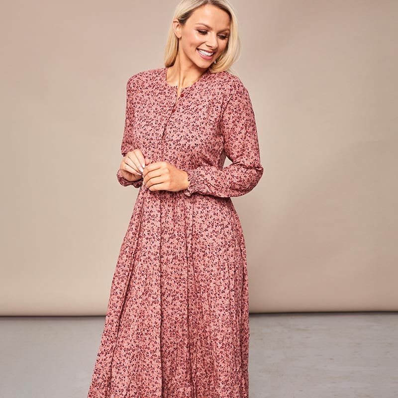 Toni Pink Floral Maxi Dress