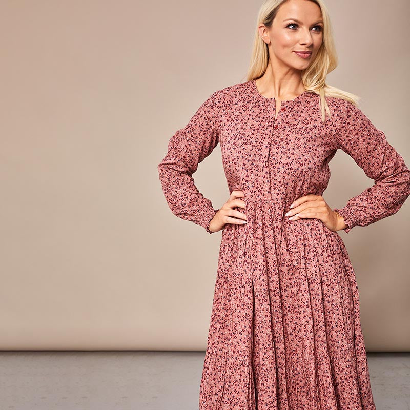 Toni Pink Floral Maxi Dress